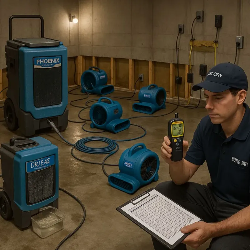 Structural Drying and Dehumidification process in Boca Pointe, FL